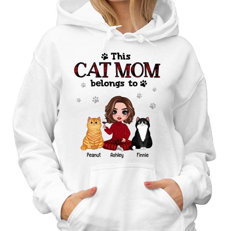 Hoodie & Sweatshirts Cat Mom Belongs To Fluffy Cat Doll Girl Personalized Hoodie Sweatshirt