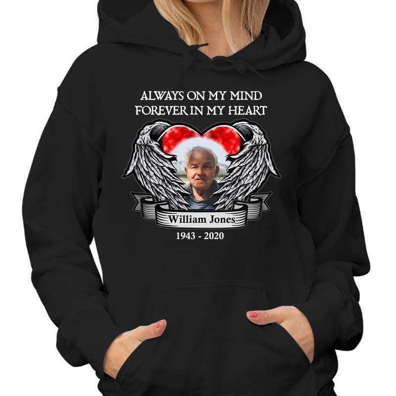 Hoodie & Sweatshirts Forever In My Heart Memorial Family Photo Personalized Hoodie Sweatshirt