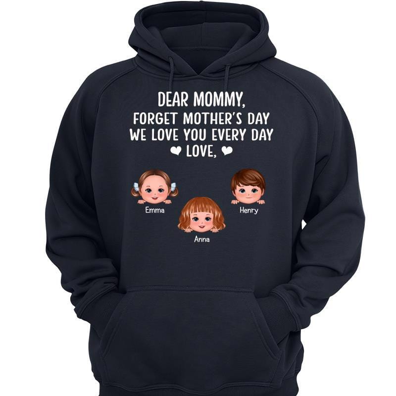 Hoodie & Sweatshirts Forget Mother‘s Day Peeking Doll Kid Personalized Hoodie Sweatshirt Hoodie / Navy Hoodie / S