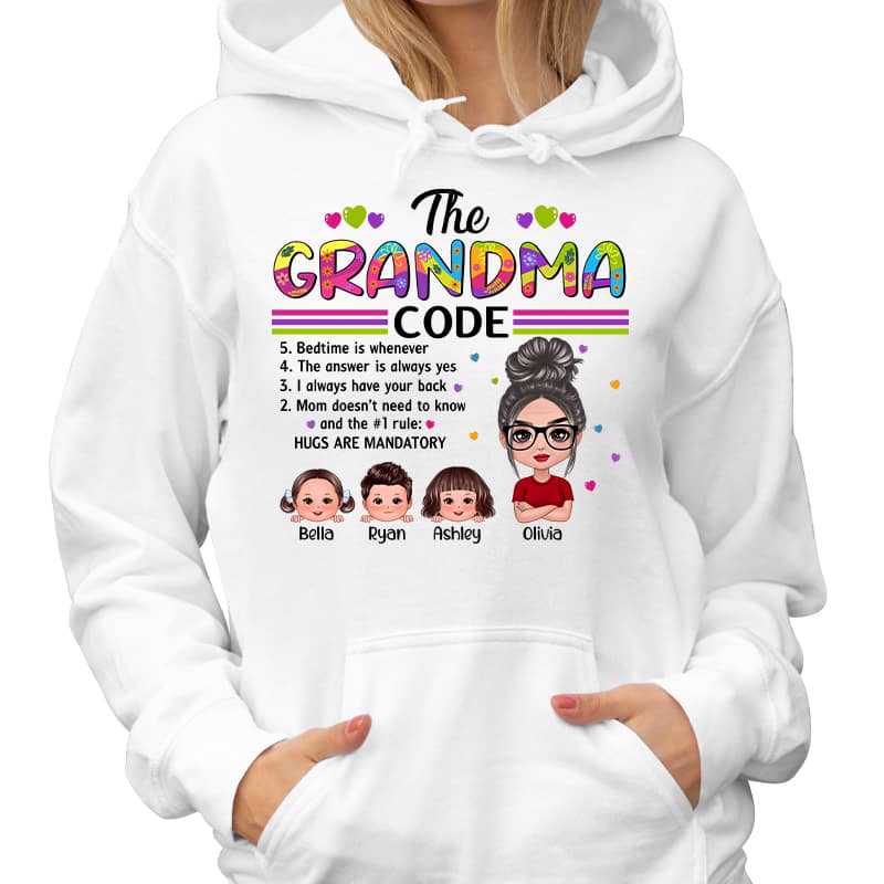 Hoodie & Sweatshirts Grandma Code Doll Kids Personalized Hoodie Sweatshirt