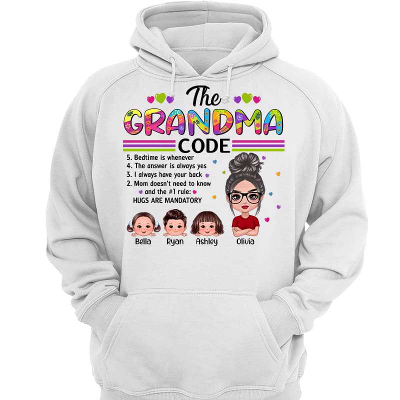 Hoodie & Sweatshirts Grandma Code Doll Kids Personalized Hoodie Sweatshirt Hoodie / White Hoodie / S
