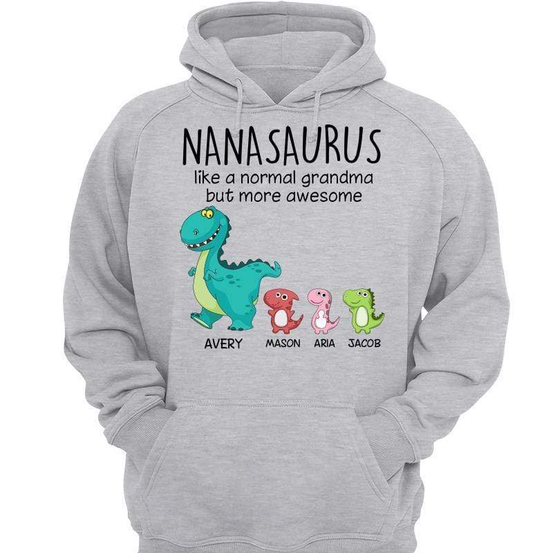 Hoodie & Sweatshirts Grandmasaurus And Kids Personalized Hoodie Sweatshirt Hoodie / Ash Hoodie / S