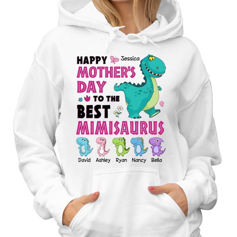 Hoodie & Sweatshirts Happy Mother‘s Day To The Best Grandmasaurus Personalized Hoodie Sweatshirt