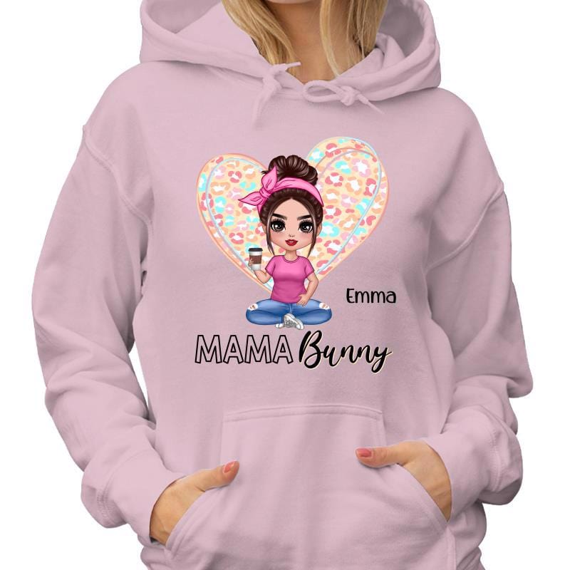 Hoodie & Sweatshirts Mama Mini Bunny Easter Personalized Hoodie Sweatshirt