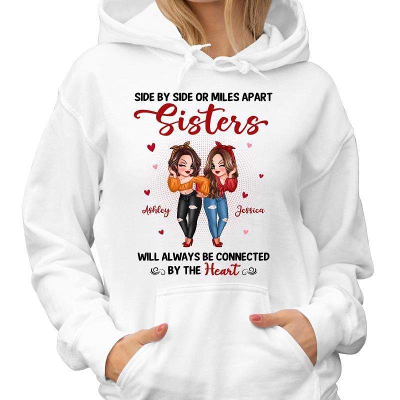 Hoodie & Sweatshirts Pretty Women Sisters Connect By Heart Personalized Hoodie Sweatshirt