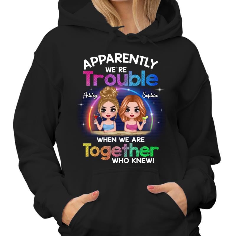 Hoodie & Sweatshirts Summer Doll Besties Sisters Siblings Trouble Together Personalized Hoodie Sweatshirt