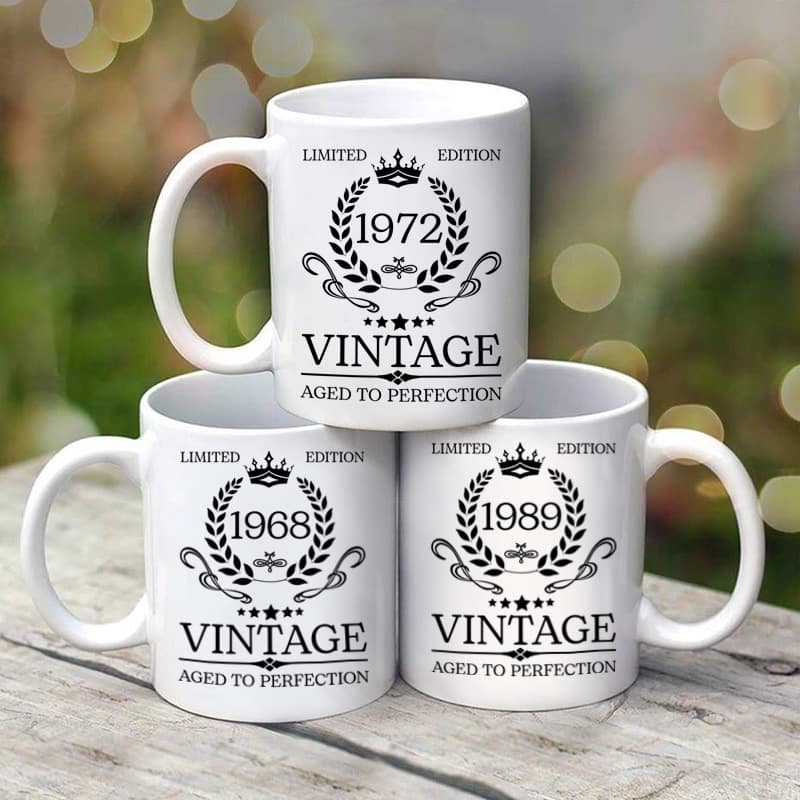 Mug Aged To Perfection Birthday Gift Birth Year Family Gift Personalized Mug
