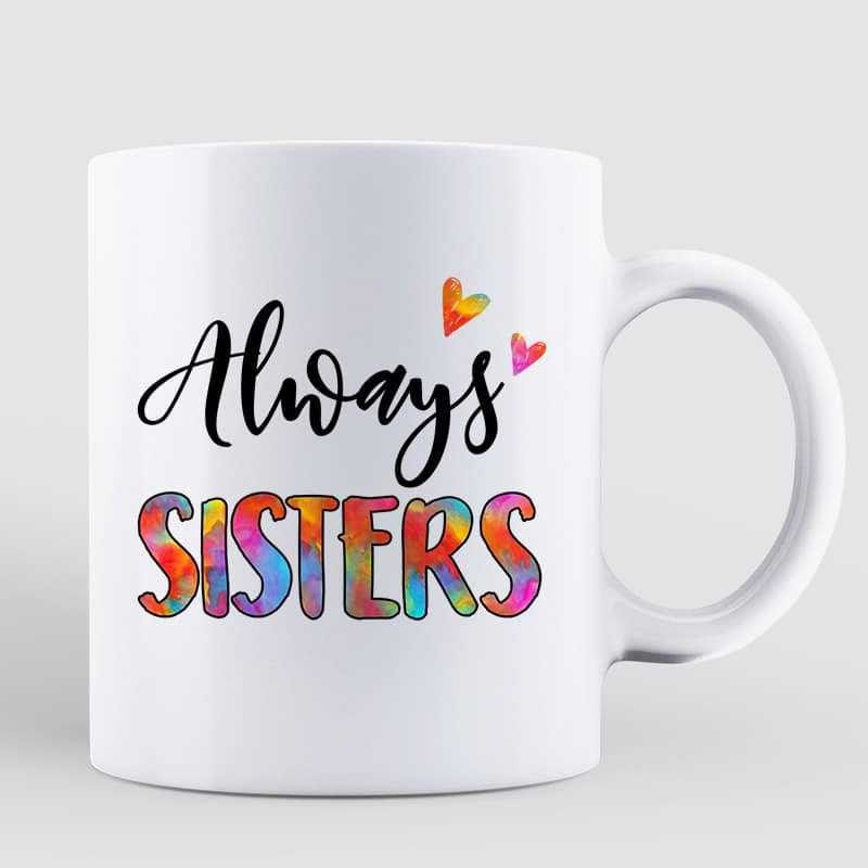 Mug Colorful Patterned Sitting Doll Besties Sisters Siblings Personalized Mug