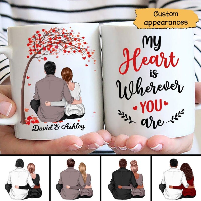 Mug Couple Under Valentine Tree Valentine's Day Gift For Him For Her Personalized Mug 11oz