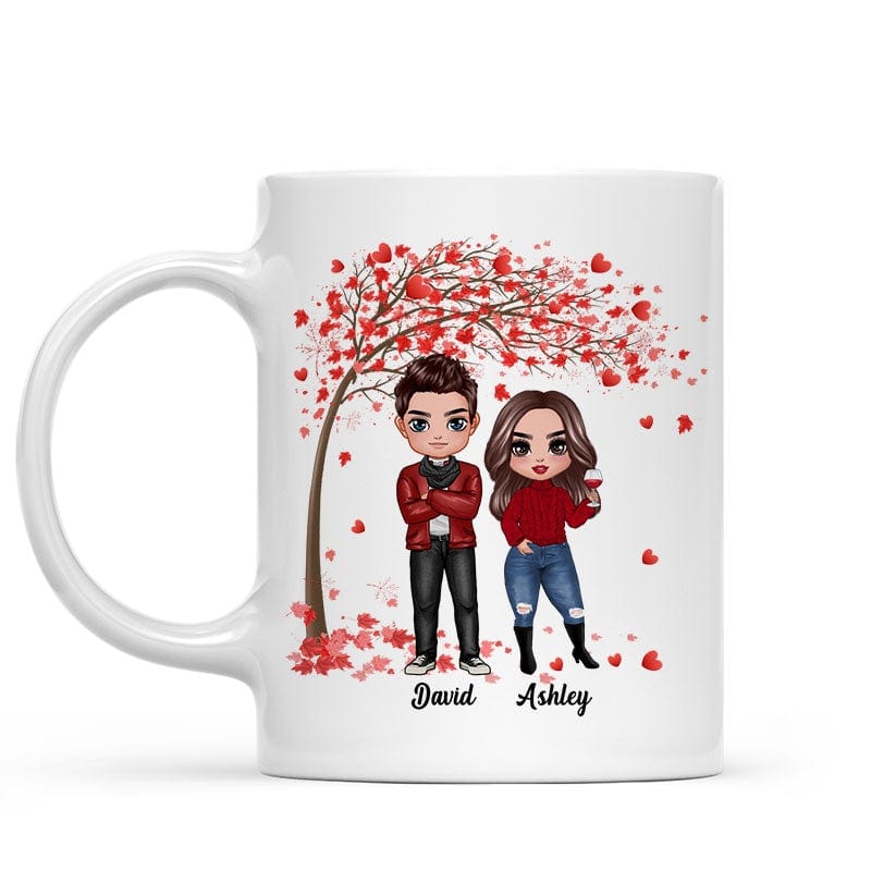 Mug Doll Couple Under Tree Valentine's Day Gift For Him For Her Personalized Mug