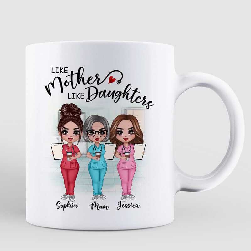 Mug Doll Mother And Daughters Nurse Personalized Mug