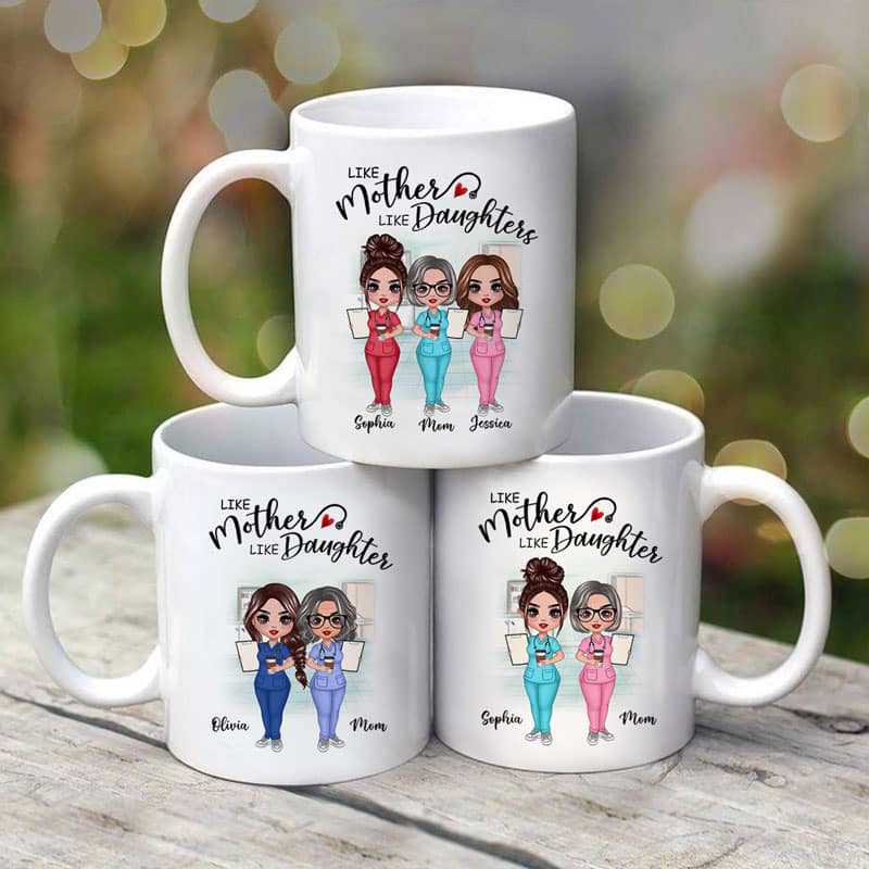 Mug Doll Mother And Daughters Nurse Personalized Mug