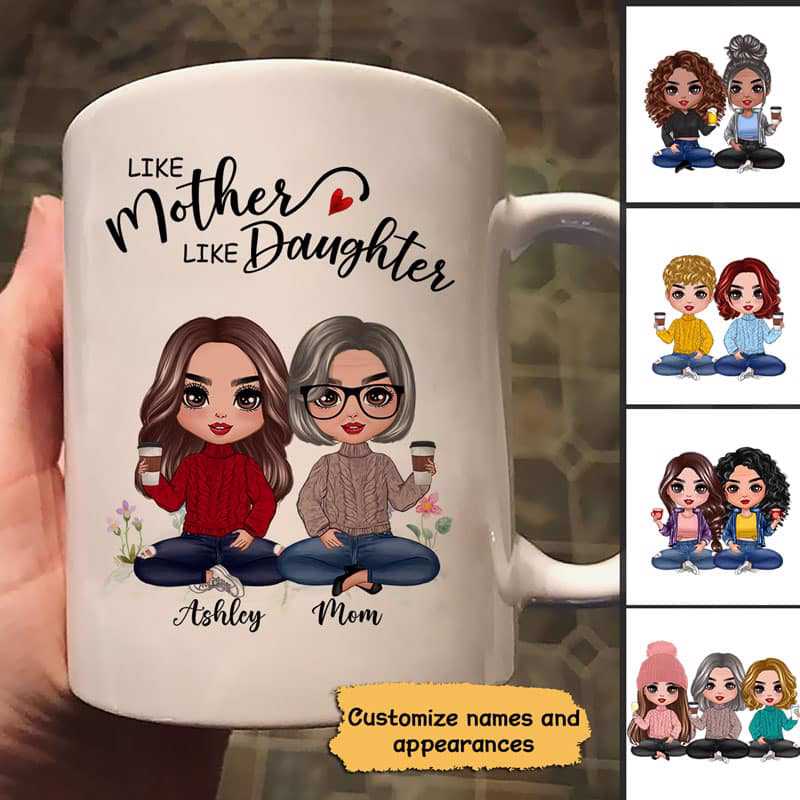 Mug Doll Mother And Daughters Personalized Mug 1 Ceramic Mug / White / 11oz