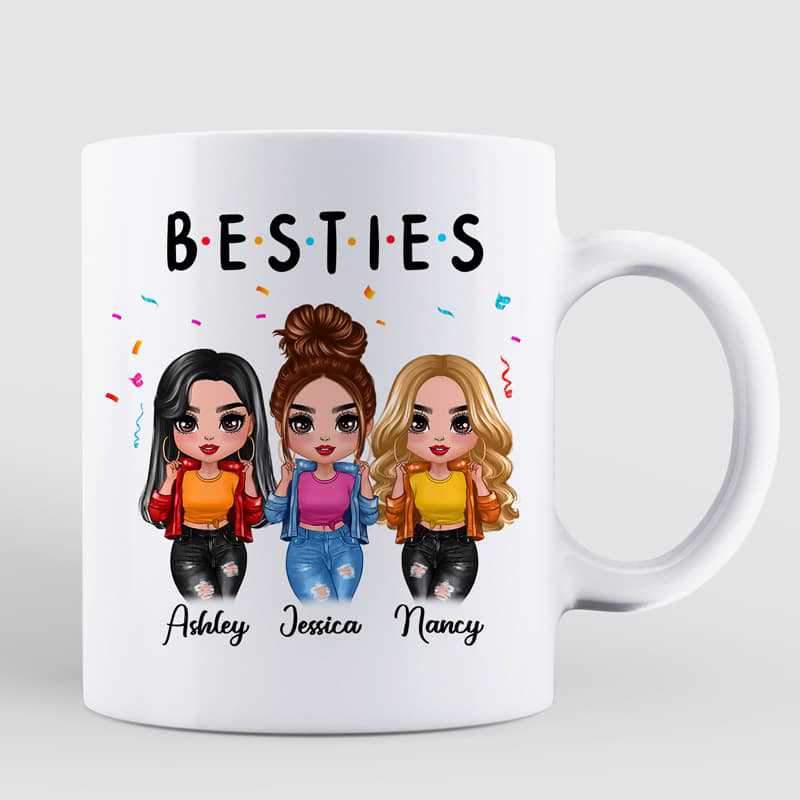 Mug Friends Sisters Besties Cool Doll Personalized Mug