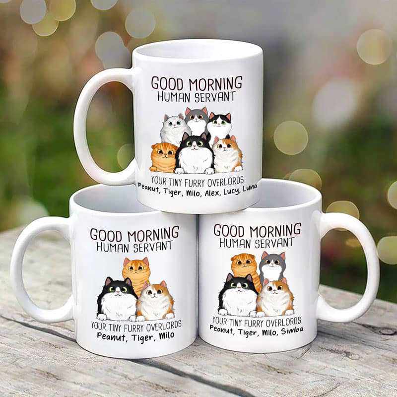 Mug Good Morning Cat Human Servant Personalized Mug