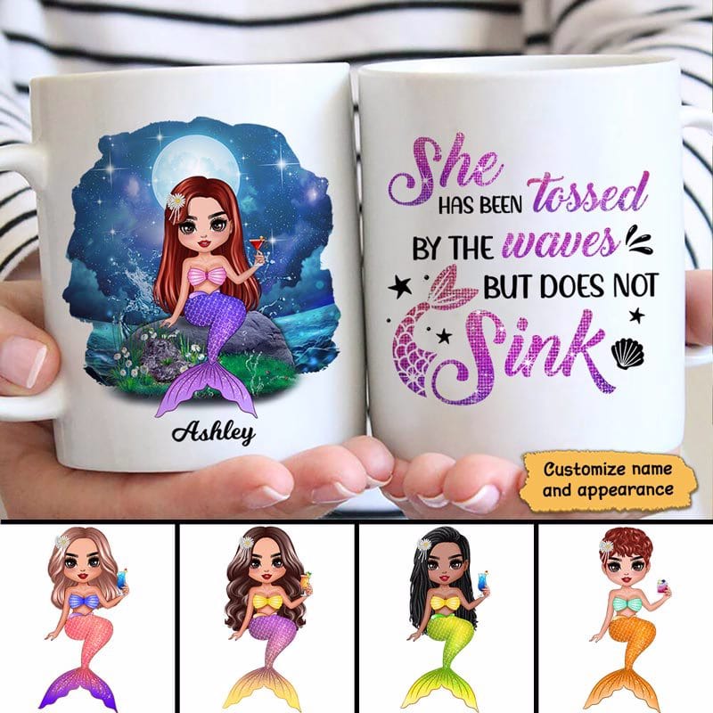 Mug Mermaid Doll She Does Not Sink Personalized Mug Ceramic Mug / White / 11oz