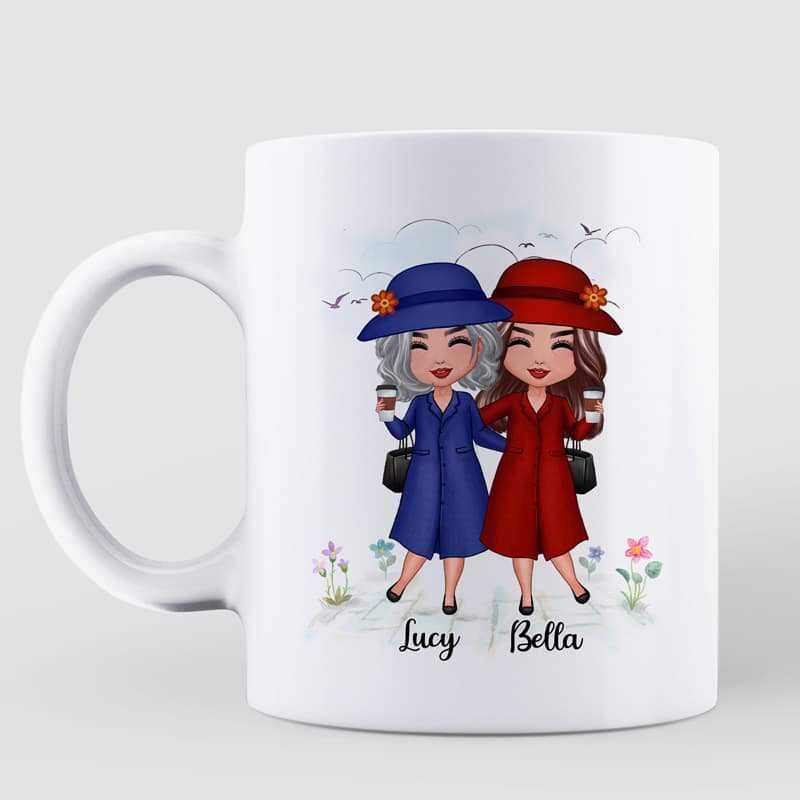 Mug Old Doll Besties Best Friends Sisters Personalized Mug