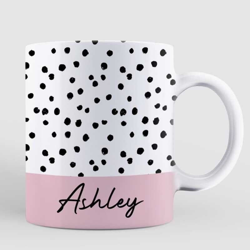 Mug Polka Dot Name Mug Birthday Gift For Her Tee Coffee Lover Personalized Mug 11oz