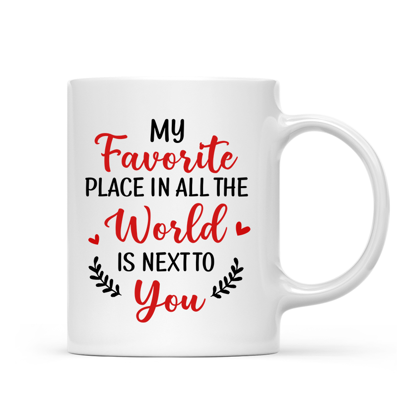 Mug Red Tree Doll Couple Sitting Valentine‘s Day Gift For Him For Her Personalized Mug