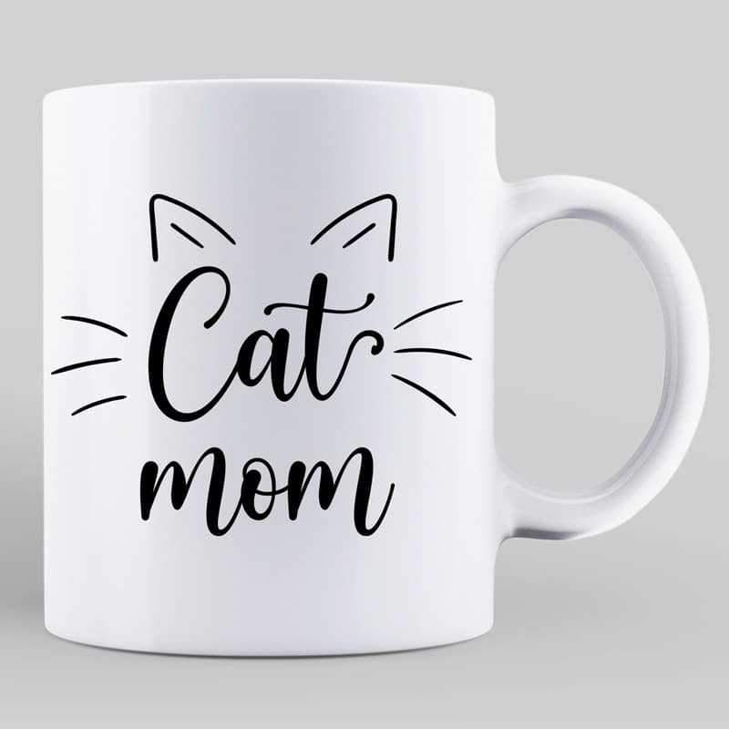 Mugs Cat Mom Dad Sitting Cat Cartoon Personalized Coffee Mug 11oz