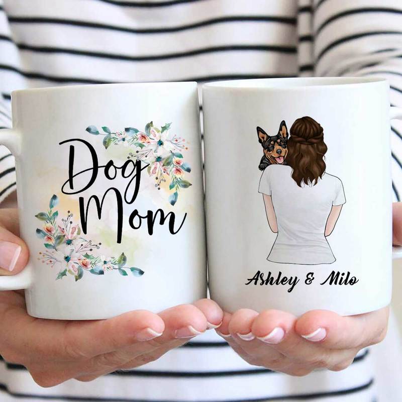 Mugs Dog Mom Peeking Dog Personalized Mug 11oz