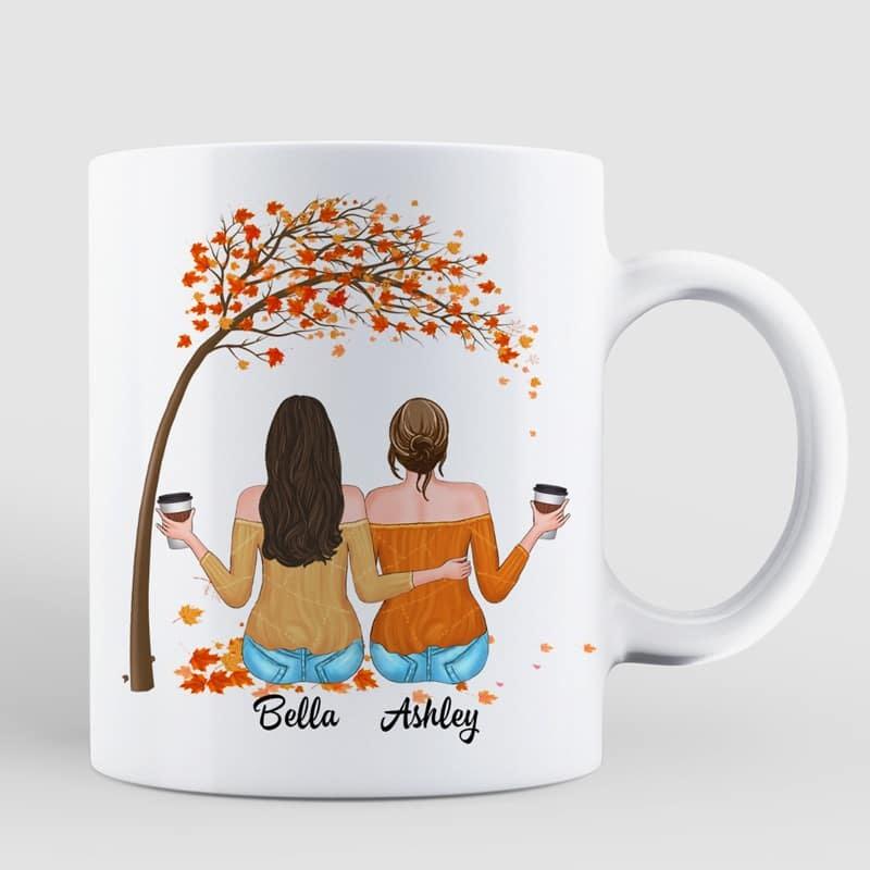 Mugs Fall Season Sisters Personalized Mug 11oz