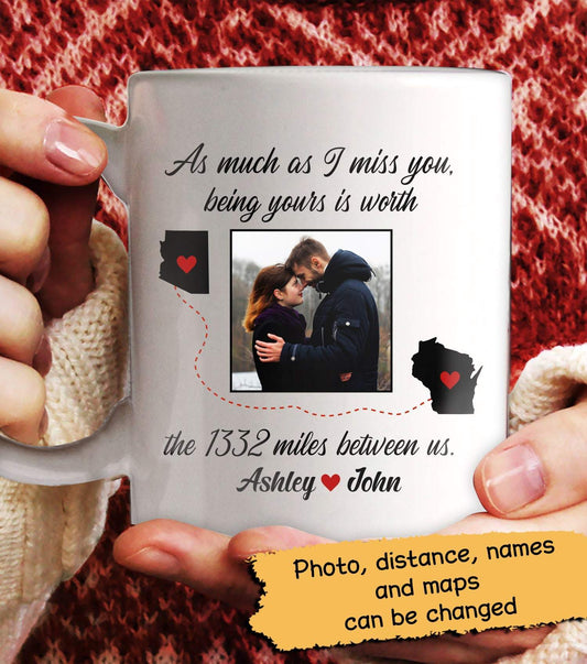 Mugs Family - Long Distance Personalized Photo Mug 15oz