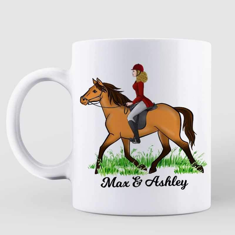 Mugs Just A Girl Who Loves Her Horse Personalized Coffee Mug 11oz