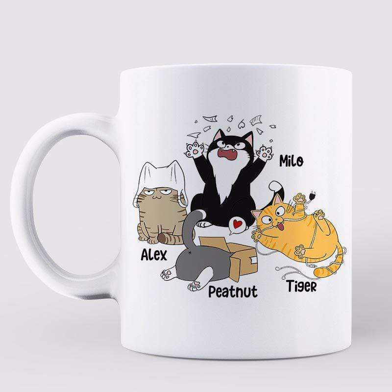 Mugs Proud Dad Of Naughty Cats Personalized Mug 11oz