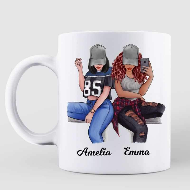 Mugs Selfie Best Friends Personalized Mug 11oz