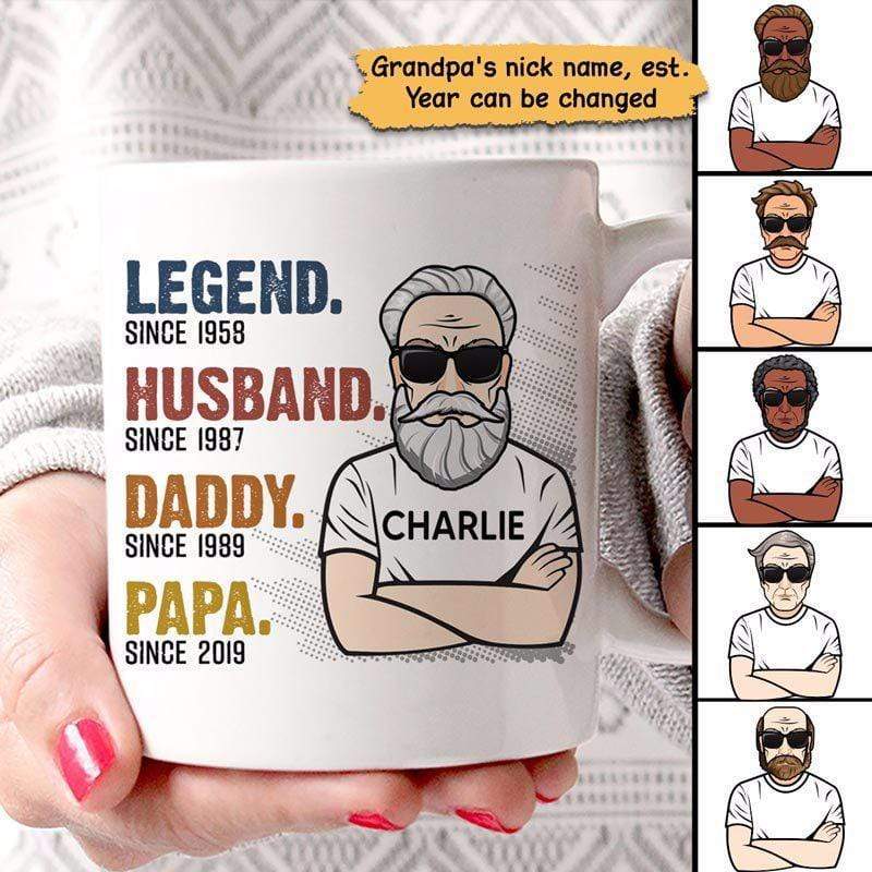 Mugs The Legend Grandpa Old Man Personalized Mug 11oz