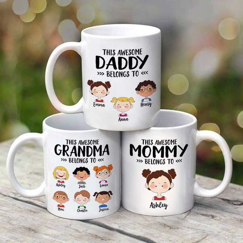 Mugs This Dad Mom Belongs To Cute Kid Face Personalized Coffee Mug 11oz