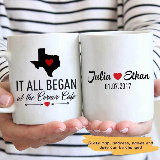 Mugs Where It All Began Couple Personalized Mug 11oz