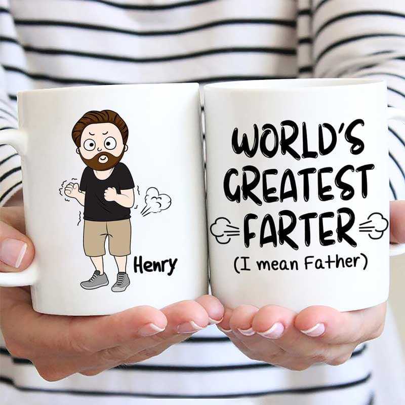 Mugs World‘s Greatest Farter Father’s Day Funny Personalized Mug 11oz