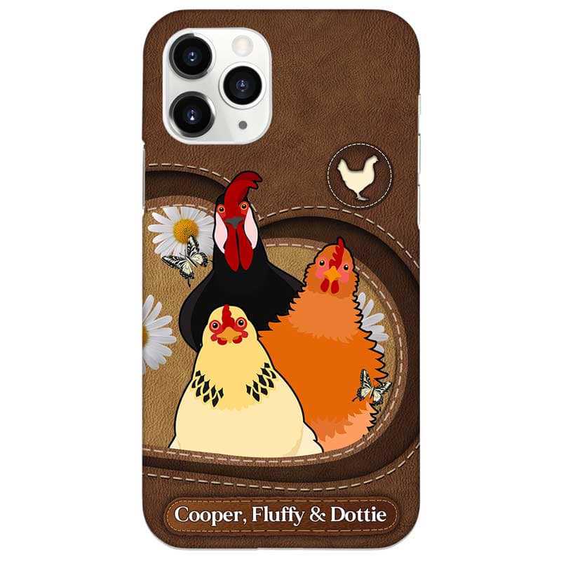 Phone Case Chicken Lovers Leather Pattern Personalized Phone Case
