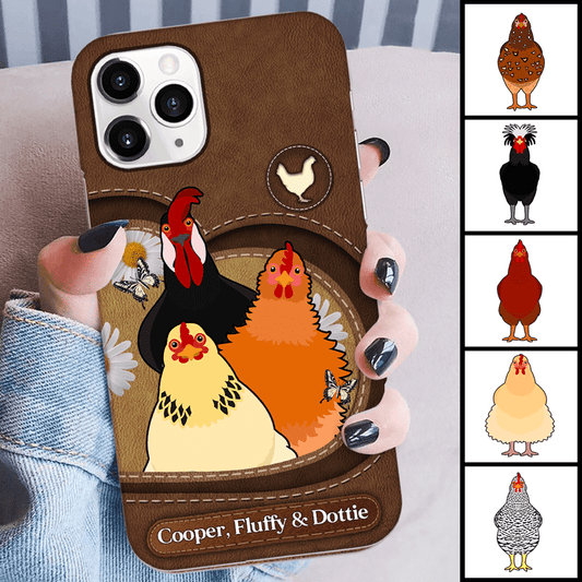 Phone Case Chicken Lovers Leather Pattern Personalized Phone Case IPHONE / 12 PRO MAX