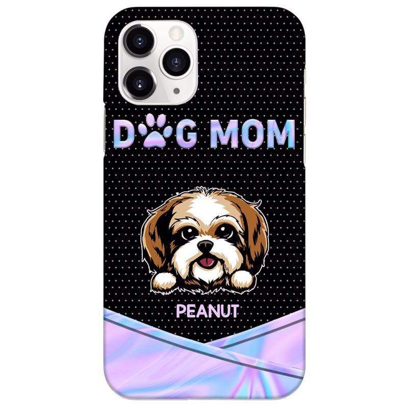 Phone Case Dog Mom Galaxy Metal Texture Personalized Phone Case
