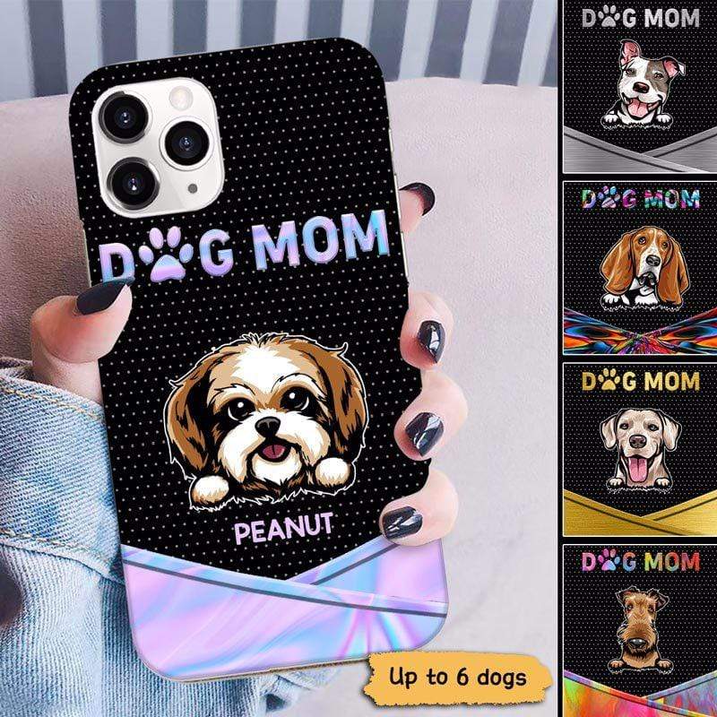 Phone Case Dog Mom Galaxy Metal Texture Personalized Phone Case IPHONE / 12 PRO MAX