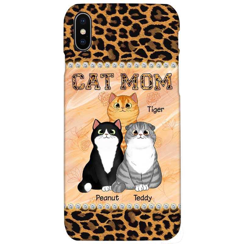 Phone Case Fluffy Cat Leopard Pattern Personalized Phone Case