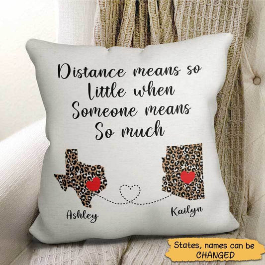 Pillow Distance Means So Little Long Distance Relationship Gift Personalized Pillow (Insert Included) 18x18 / Linen