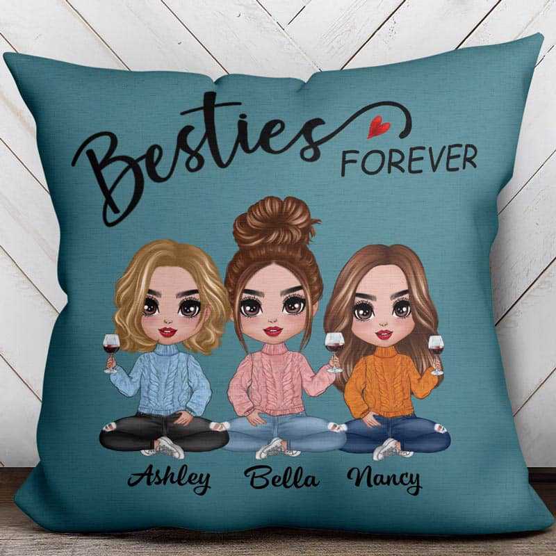 Pillow Doll Besties Sitting Personalized Pillow (Insert Included)