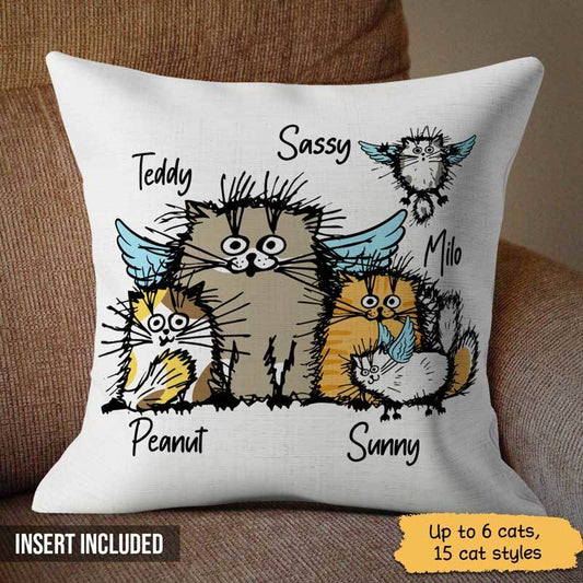 Pillow Funny Cat Personalized Cat Pillow (Insert Included) 18x18 / Linen