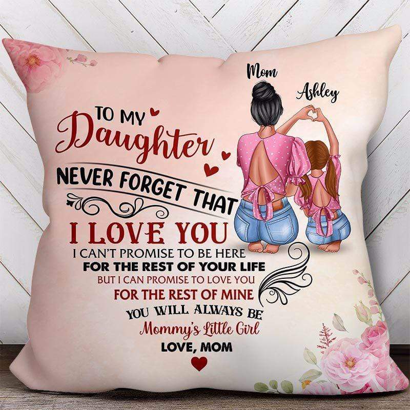 Pillow My Daughter Heart Hands Personalized Pillow (Insert Included)