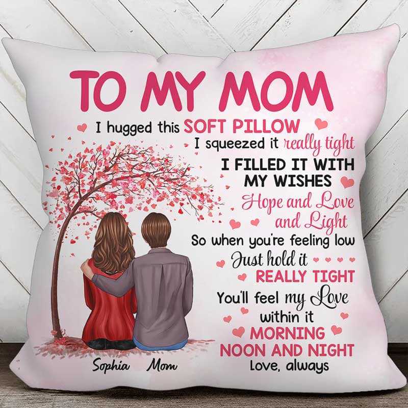 Pillow Pink Heart Tree To My Mom Personalized Pillow (Insert Included)