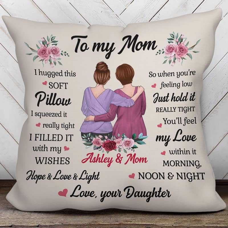 Pillow To My Mom Flower Personalized Pillow (Insert Included)