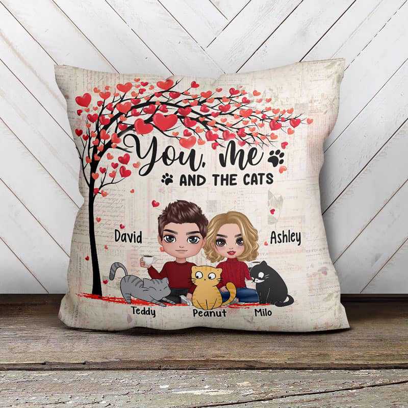 Pillow You Me And The Cats Doll Couple Personalized Pillow