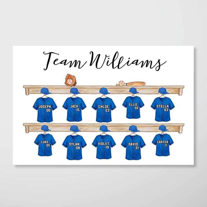 Poster Family Baseball Team Personalized Horizontal Poster (version 4-5)