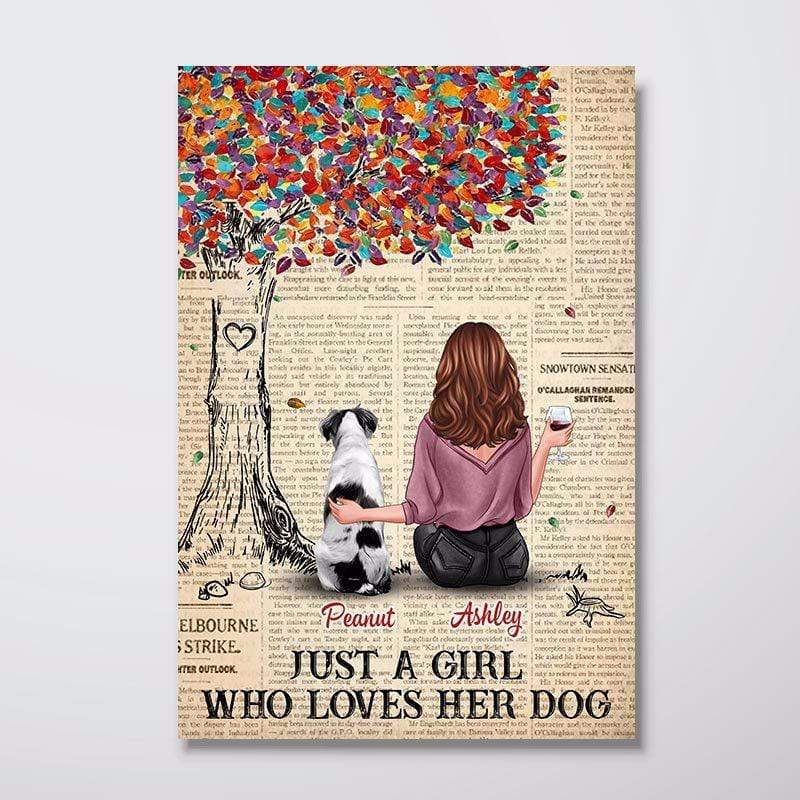 Poster Just A Girl Who Loves Her Dogs Personalized Vertical Poster