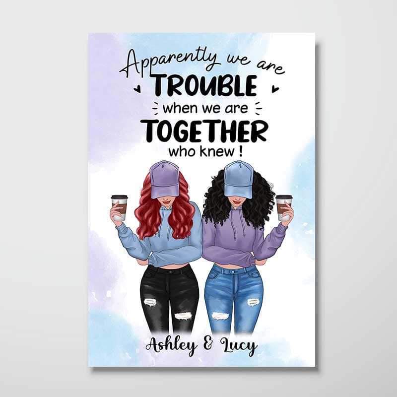 Poster Modern Besties Front View Personalized Vertical Poster