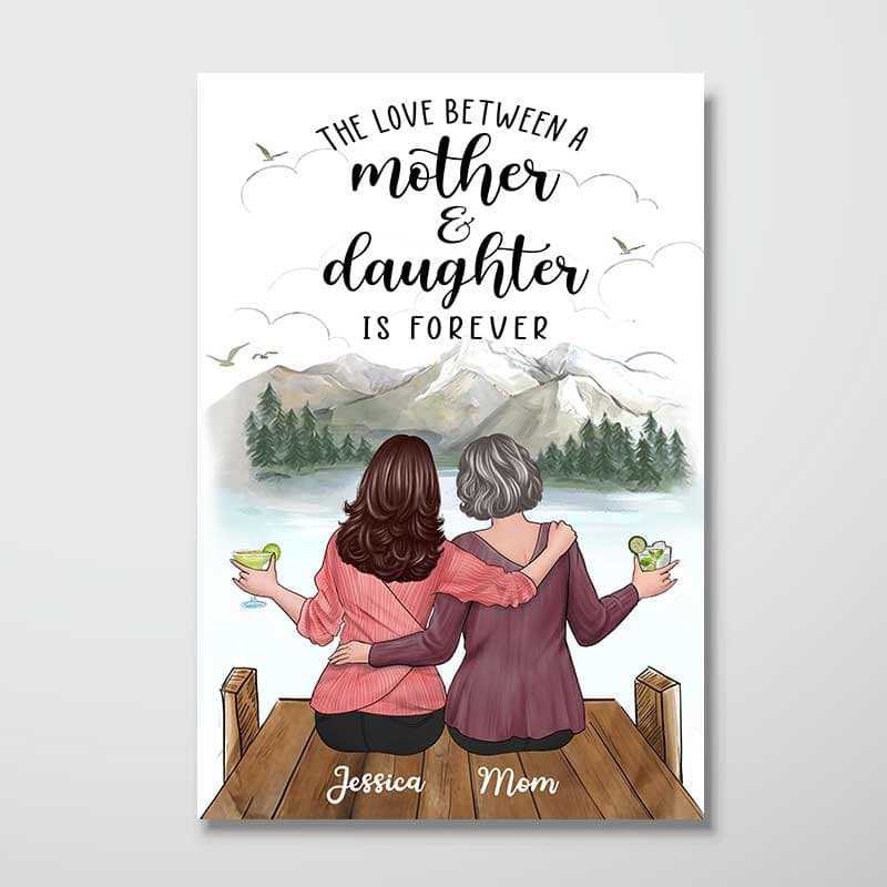 Poster Mom And Daughter On The Bridge Personalized Vertical Poster